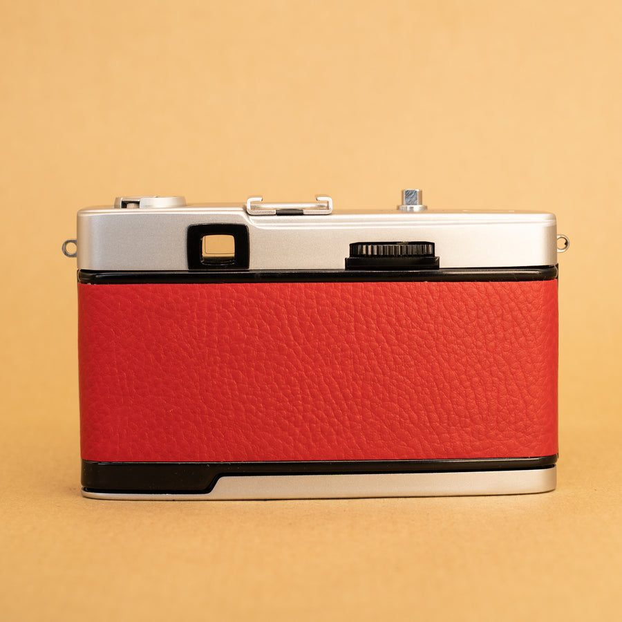 Red Olympus Trip 35 35mm film camera for beginners