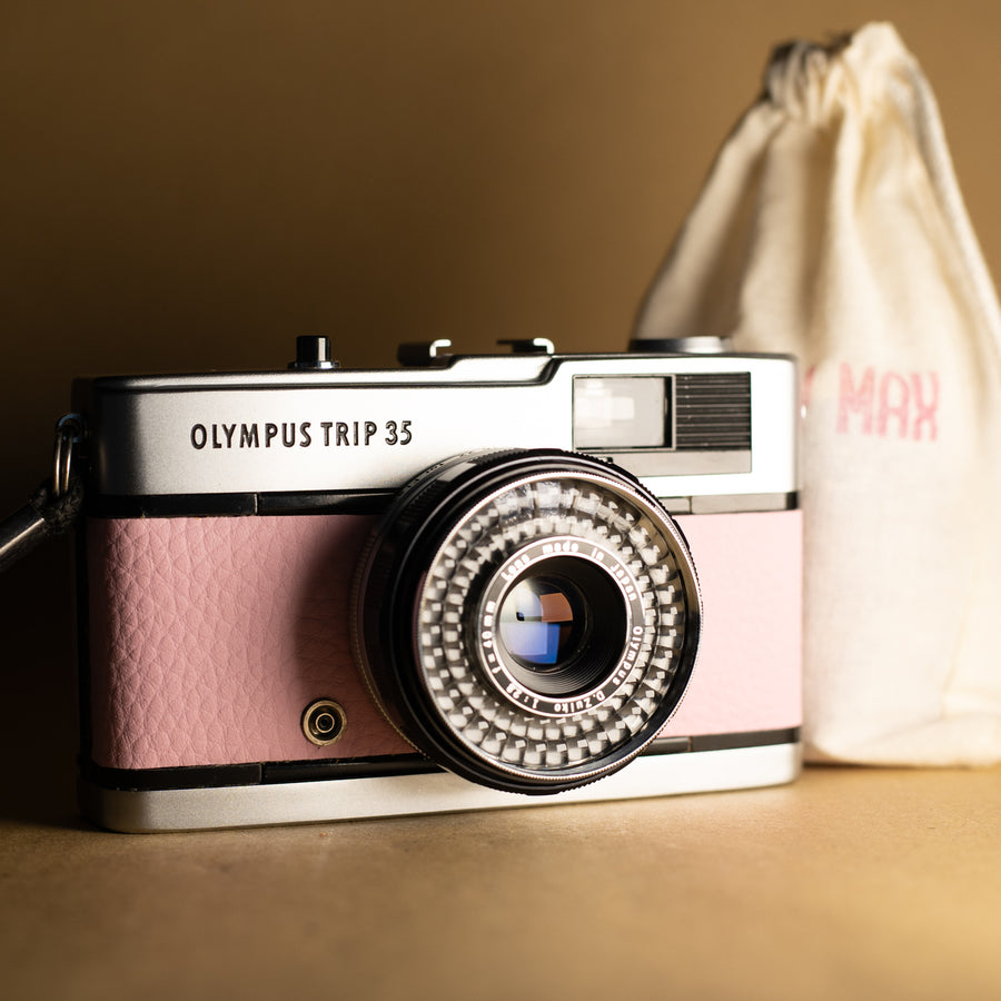 
Baby Pink Olympus Trip 35 35mm Film Camera for Beginners with Roll of Film, Ideal Gift